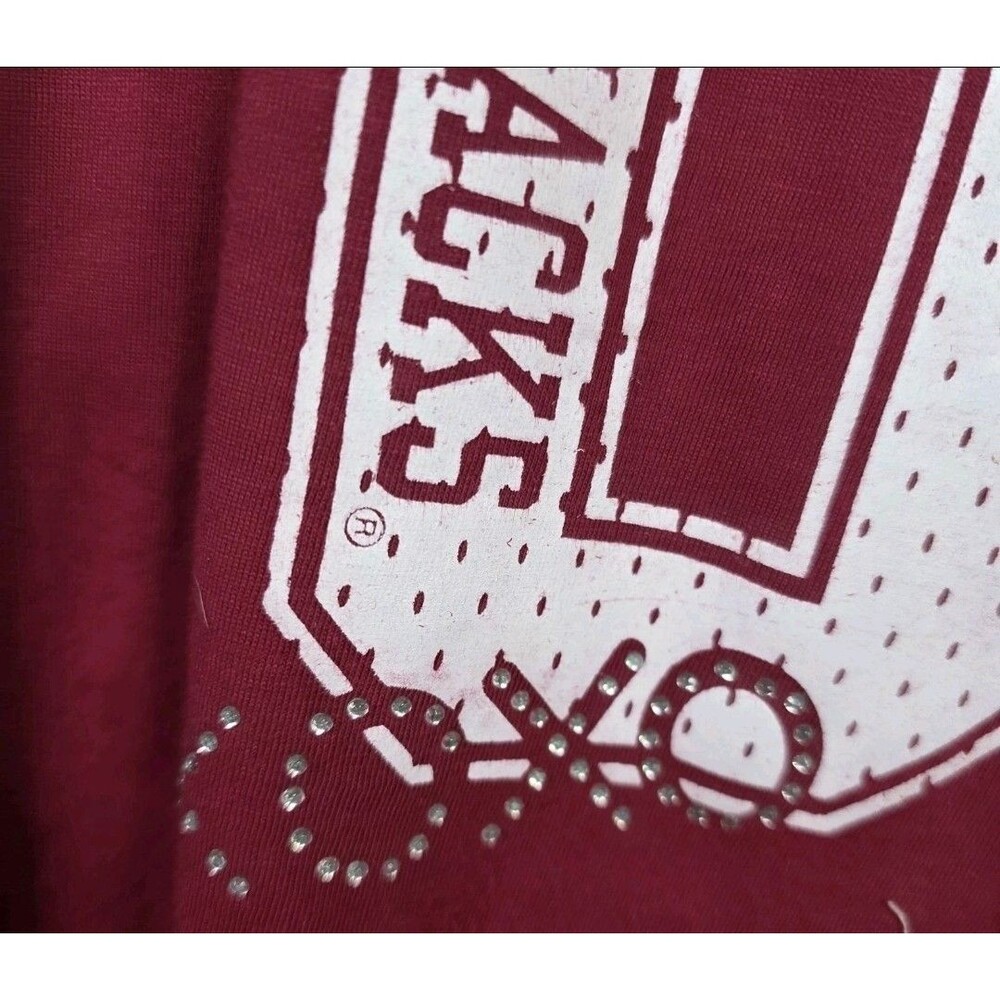 Arkansas Razorbacks Women's Large Red Embroidered Rhinestone Tank Top - Picture 5 of 7
